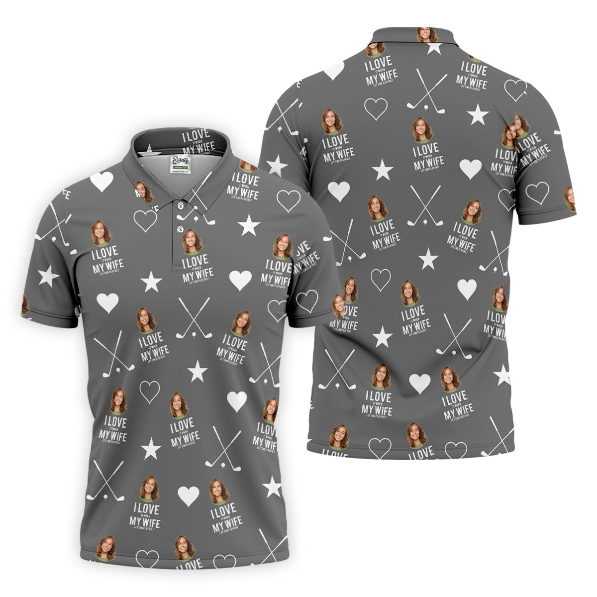 I Love It When My Wife Let's Me Play Golf Grey Fun Golf Shirts For Men, Polo ShirtFor Men