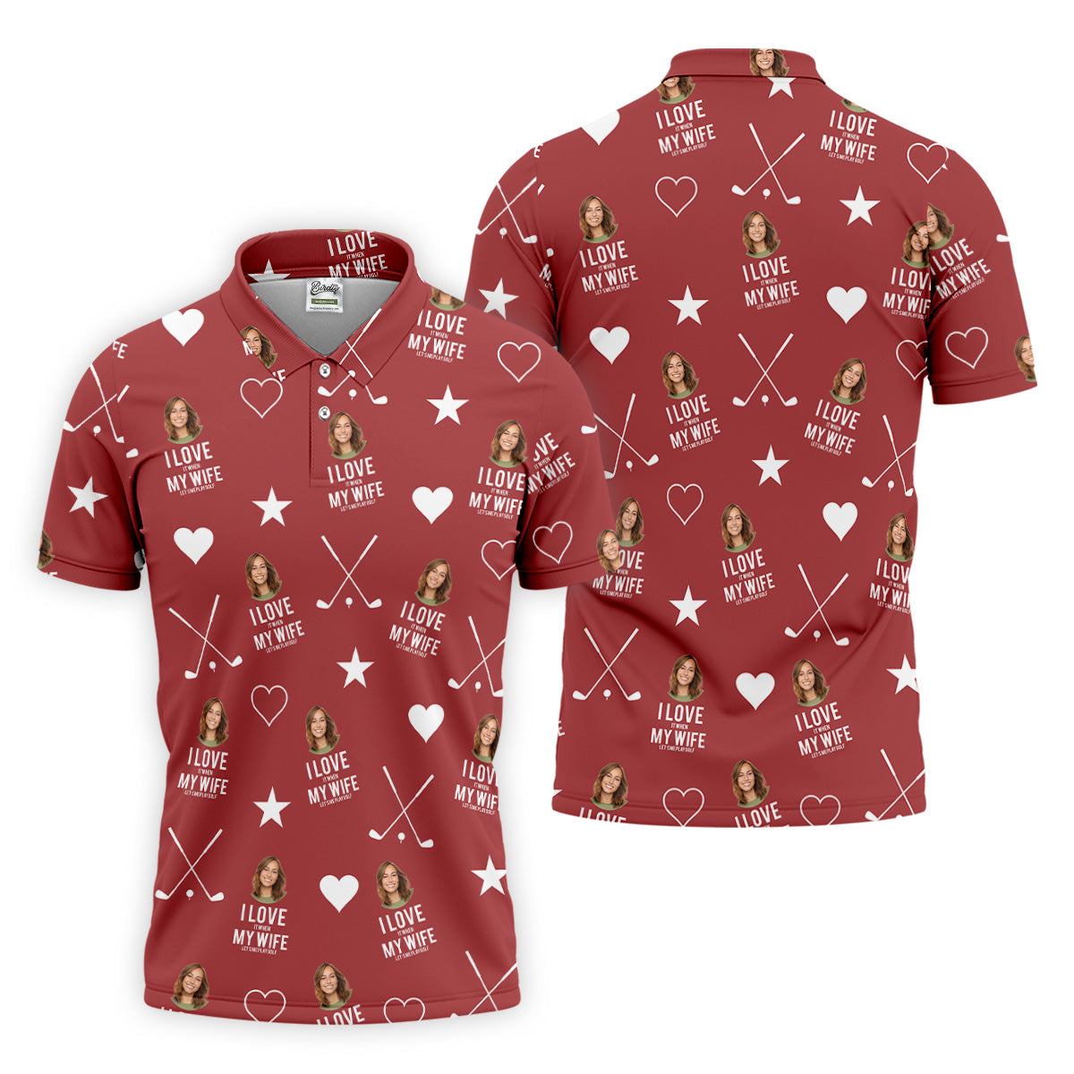 I Love It When My Wife Let's Me Play Golf Red Fun Golf Shirts For Men, Polo ShirtFor Men