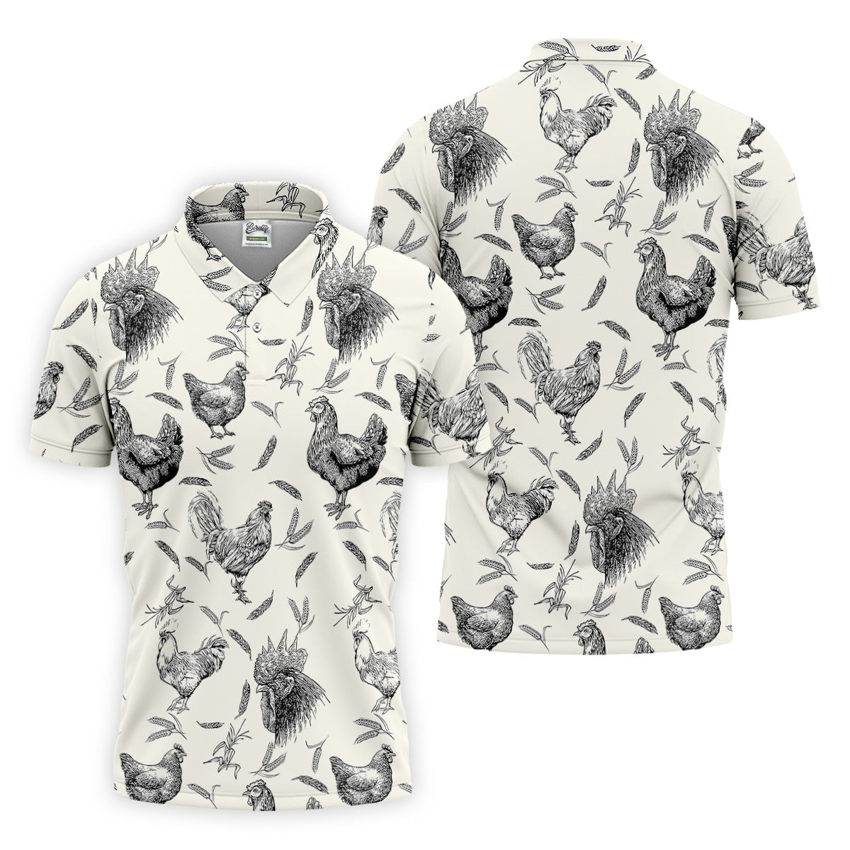 Chicken Rooster Golf Tops For Men, Gift For Chicken Lover, Fun Golf Shirts For Men, Polo Shirtor Men