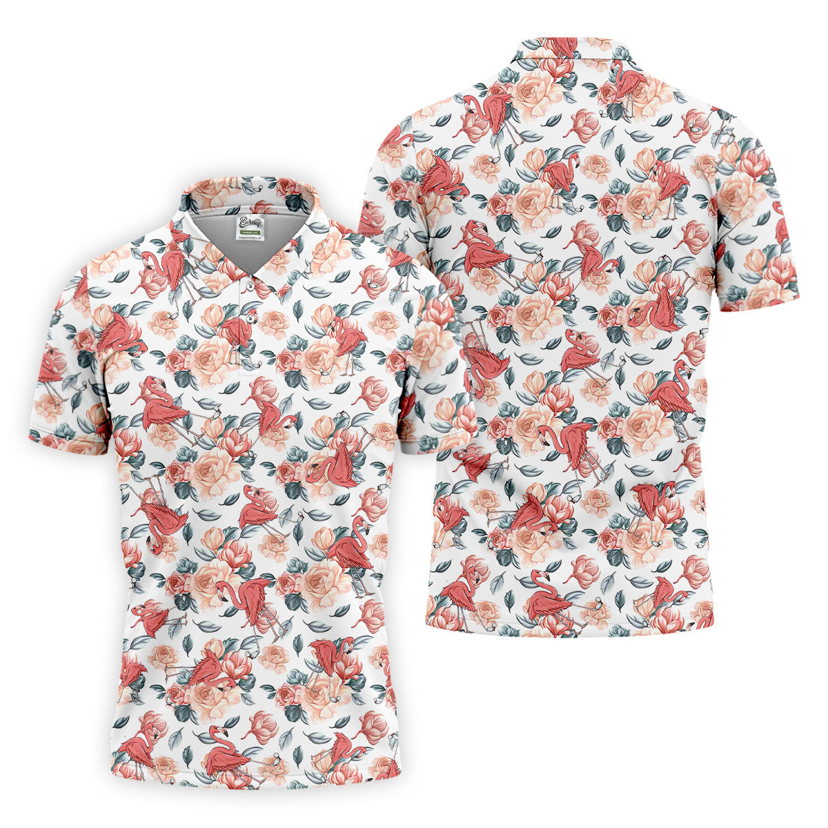 Floral Golf Shirt With Funny Flaming, Cute Golf Outfit, Mens Golf Polo Shirt Men Sweatshirt, Golfing Apparel