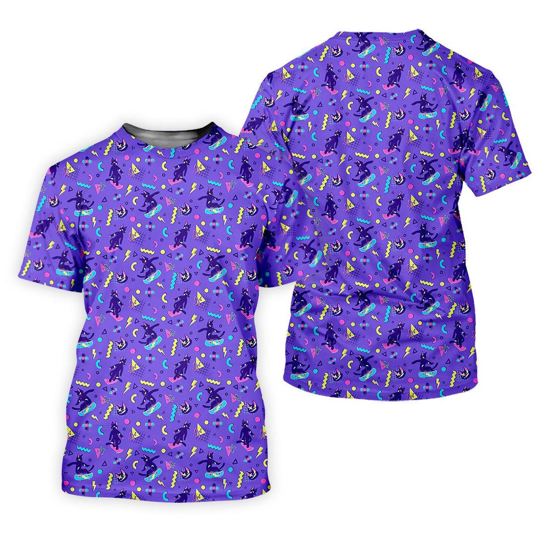 SK8R CAT Patterned Golf Polos, Fun Womens Golf Shirts, Ladies Sleeveless Golf Shirts, Ladies Golf Shirts