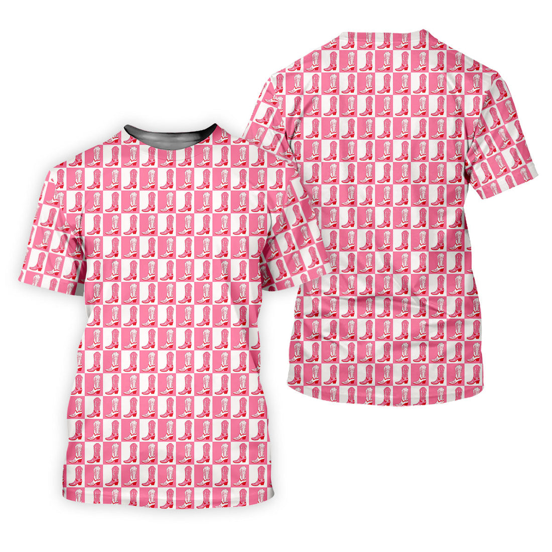 Western Cowgirl Boot Ladies Pink Golf Shirt, Western Golf Shirts Women, Ladies Golf Polos