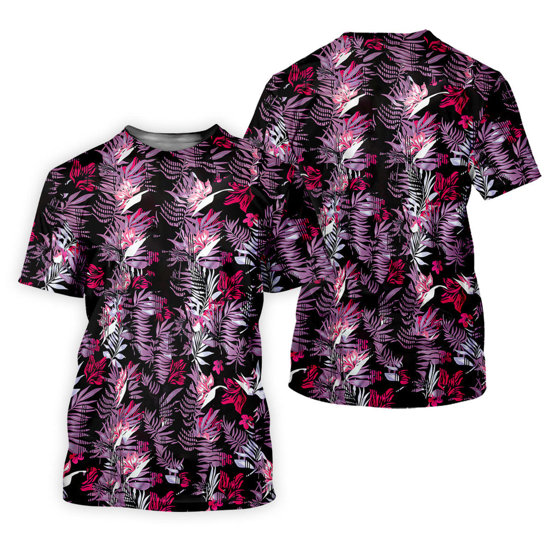 Purple And Black Tropical Golf Shirts, Golf Tops For Men, Polo ShirtFor Men, Golfing Apparel
