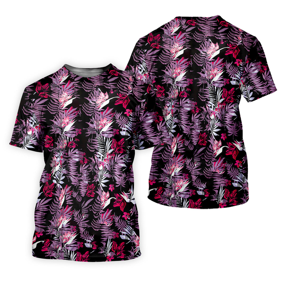 Purple And Black Tropical Golf Shirts, Golf Tops For Men, Polo ShirtFor Men, Golfing Apparel