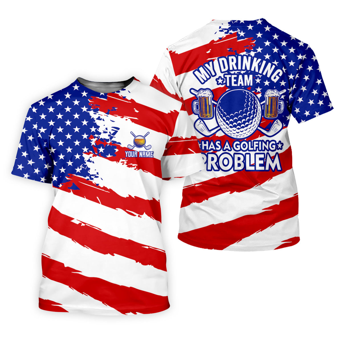 My Drinking Team Has A Golfing Problem Patriotic Golf Shirts, Funny Golf Shirts Women, Ladies Golf Polos