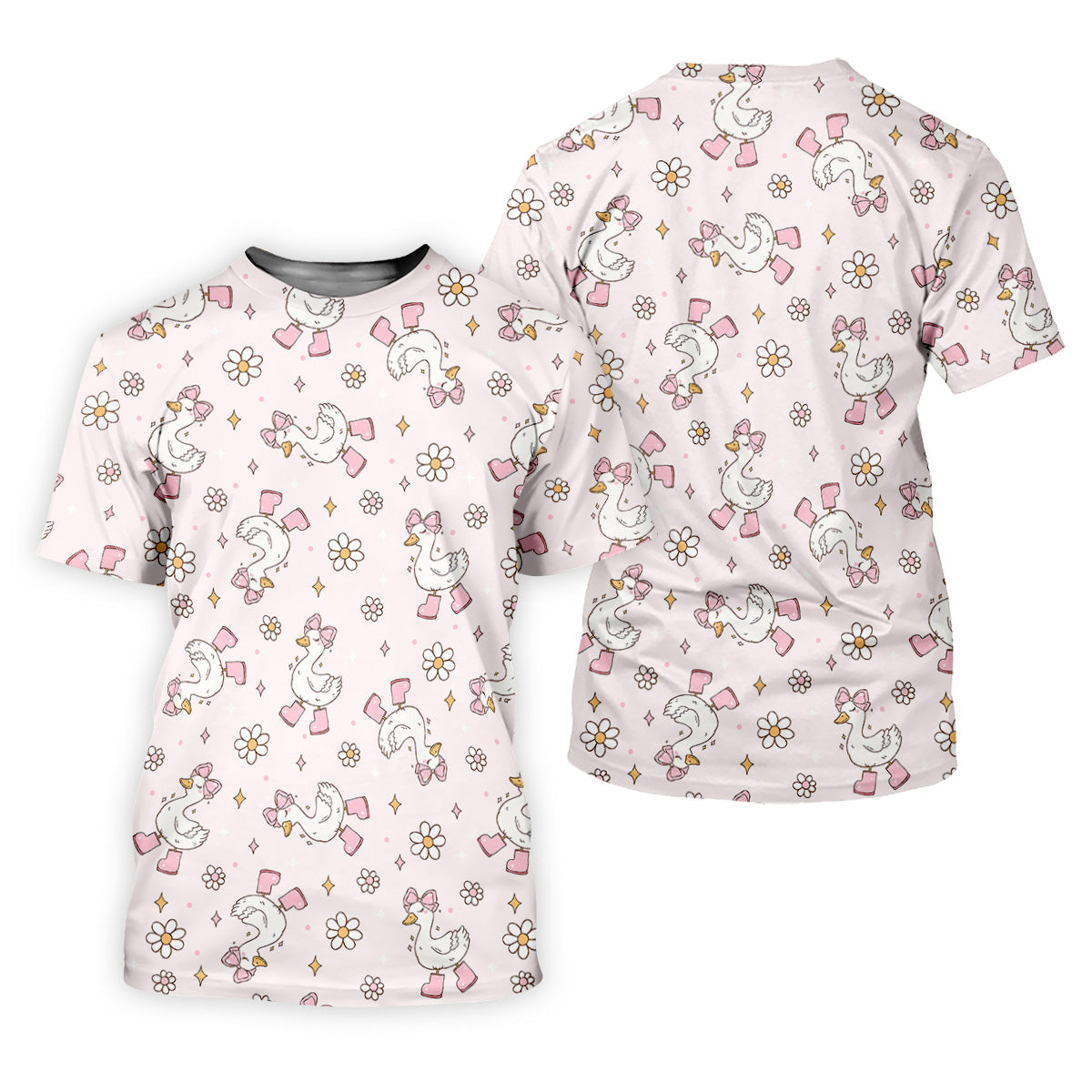 Silly Goose Seamless Pattern Pink Golf Shirt, Cute Golf Outfit, Golf Gift For Men, Golfing Apparel