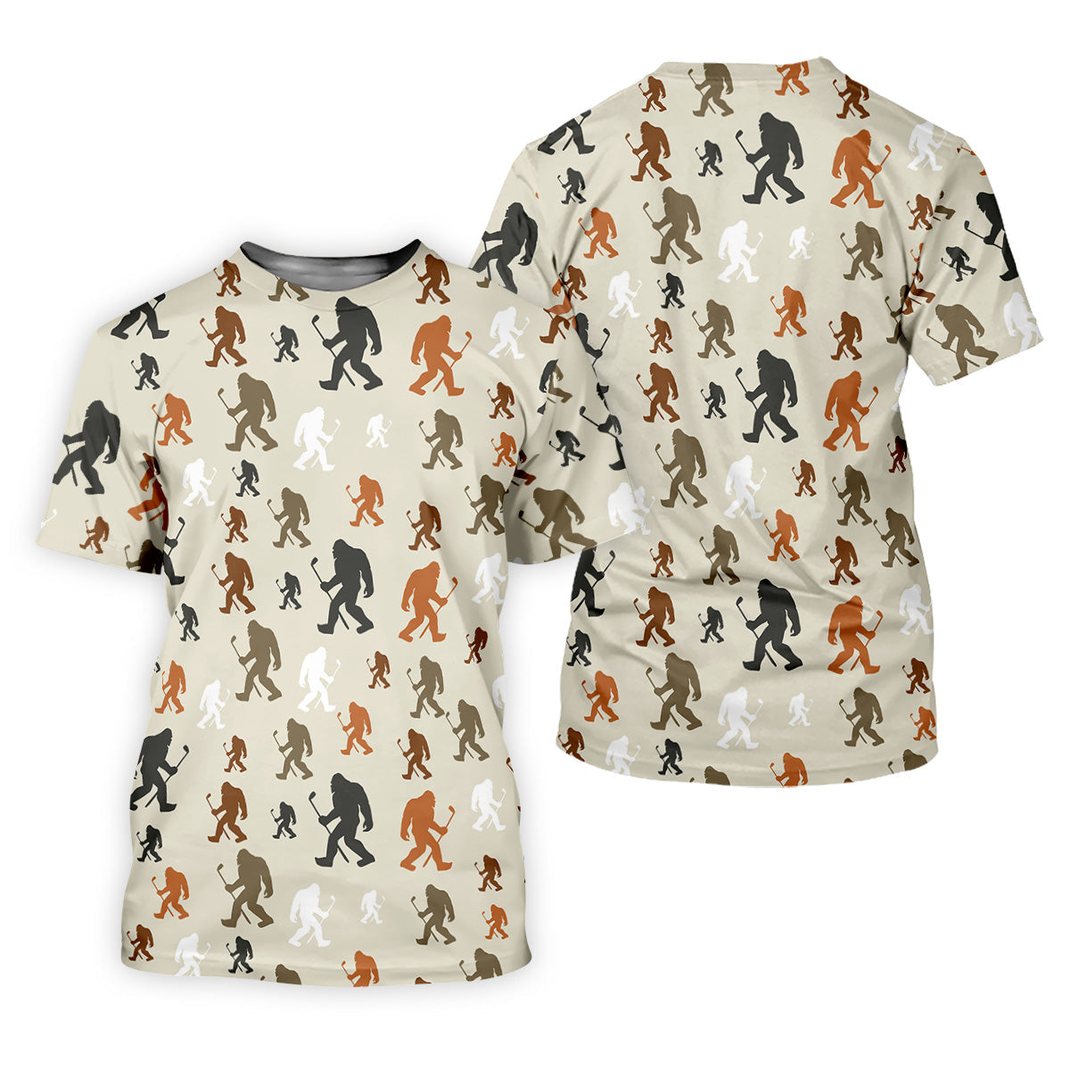 Bigfoot Silhouette Pattern Fun Women's Golf Shirts, Unique Gift For Golfer, Ladies Golf Polos