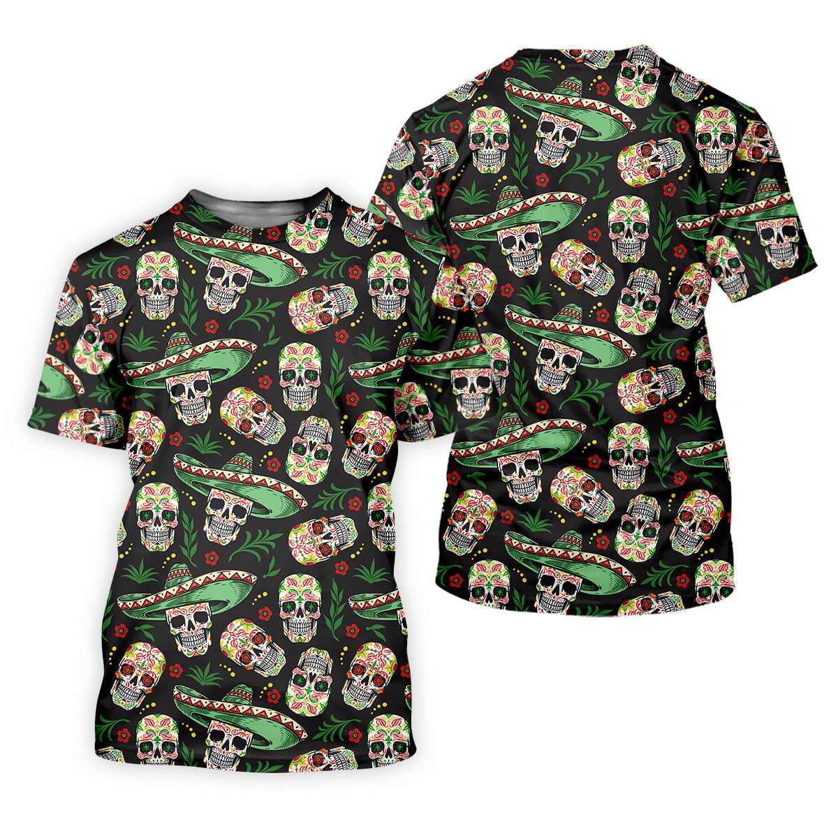 Skull Golf Shirt, Day Of The Dead Shirt, Mexican Floral Shirt, Men Polo, Unique Gift For Golfer
