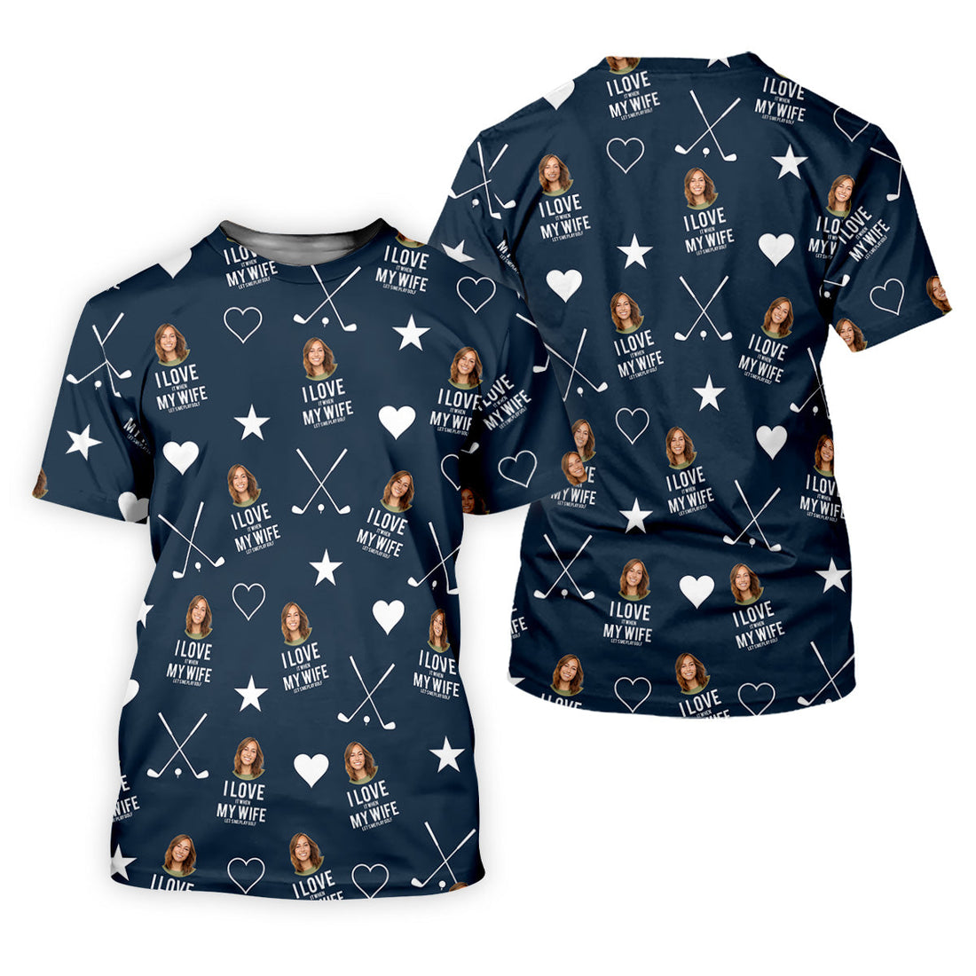 I Love It When My Wife Let's Me Play Golf Navy Fun Golf Shirts For Men, Polo ShirtFor Men