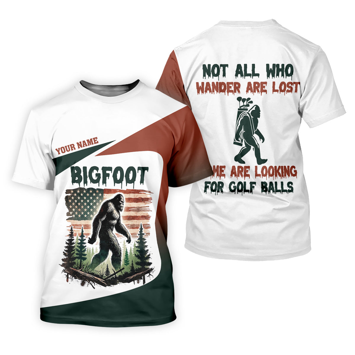 Not All Who Wander Are Lost Bigfoot Golf Shirt, Men's Patriotic Golf Shirts, Polo ShirtFor Men