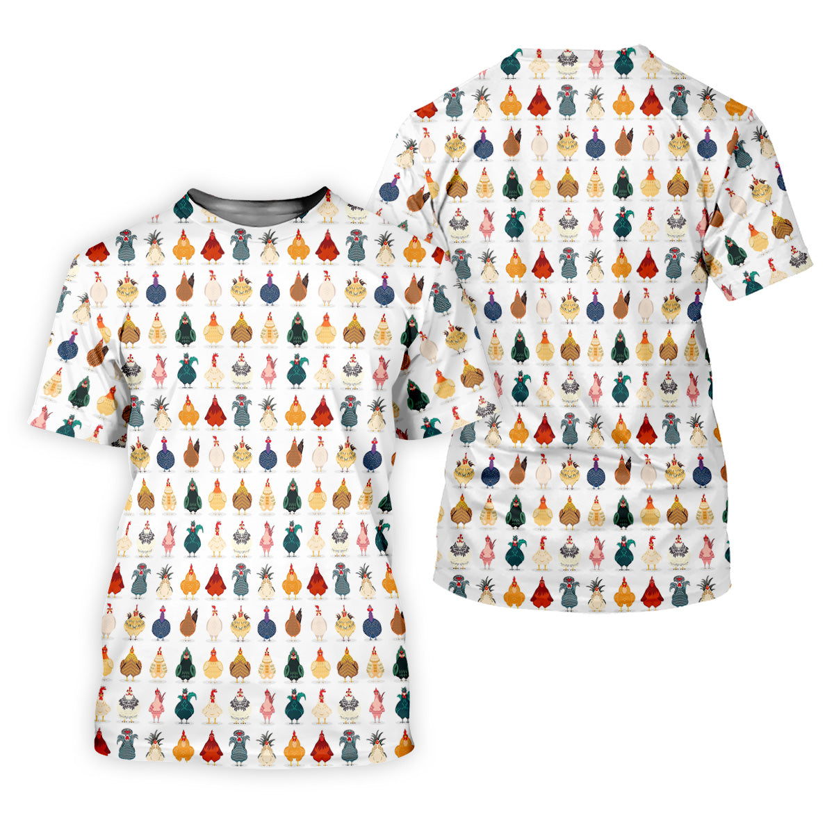 Whimsical Chicken Fun Golf Shirts For Men, Cute Golf Outfit, Polo ShirtFor Men, Golfing Apparel