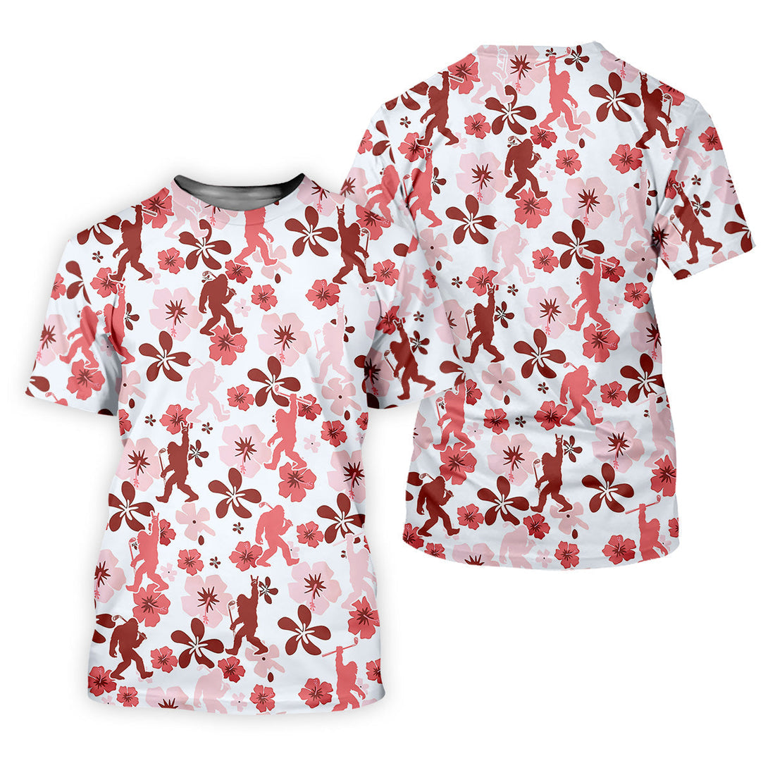 Sasquatch Golf Shirt, Women Floral Shirt, Ladies Golf Polos, Golfing Apparel