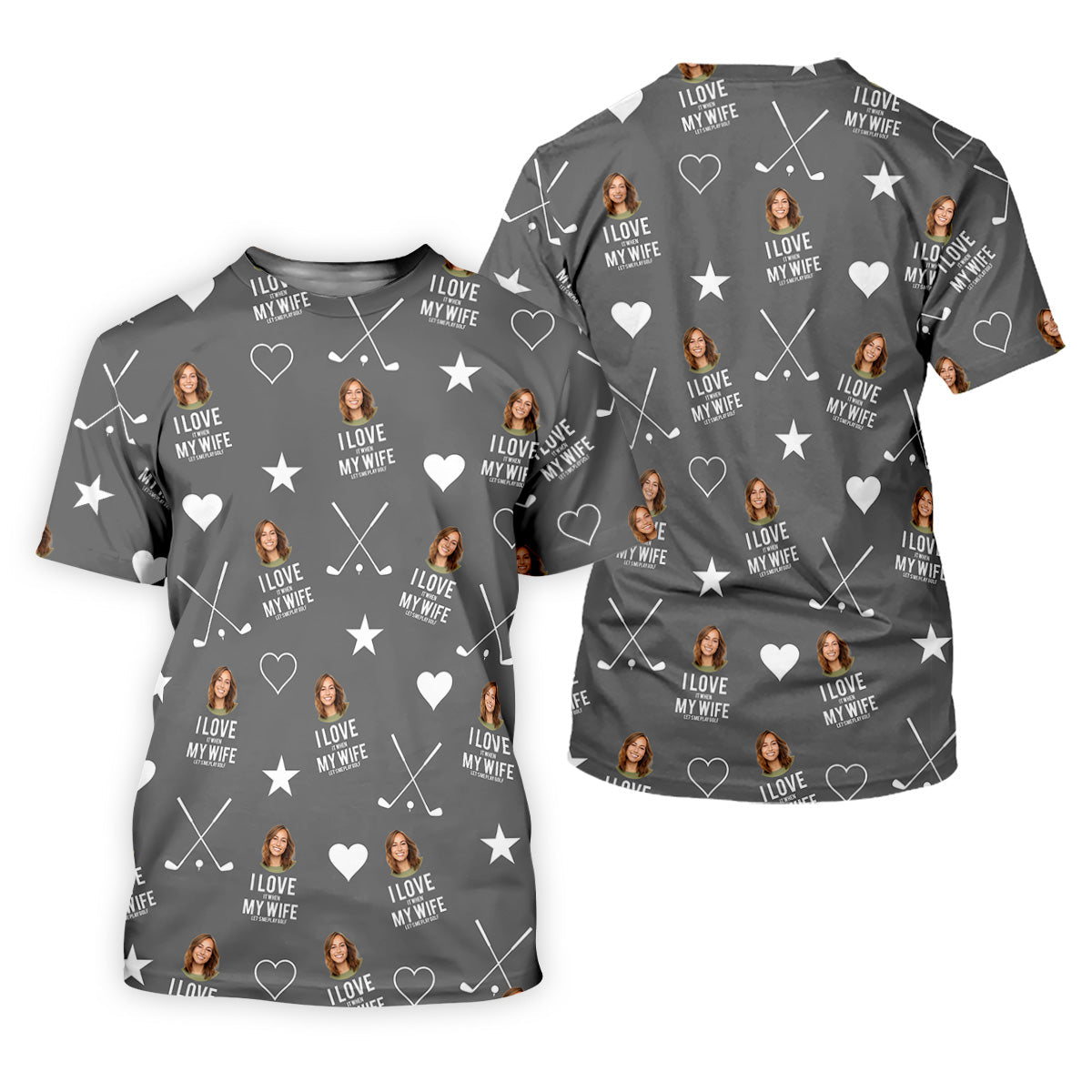 I Love It When My Wife Let's Me Play Golf Grey Fun Golf Shirts For Men, Polo ShirtFor Men