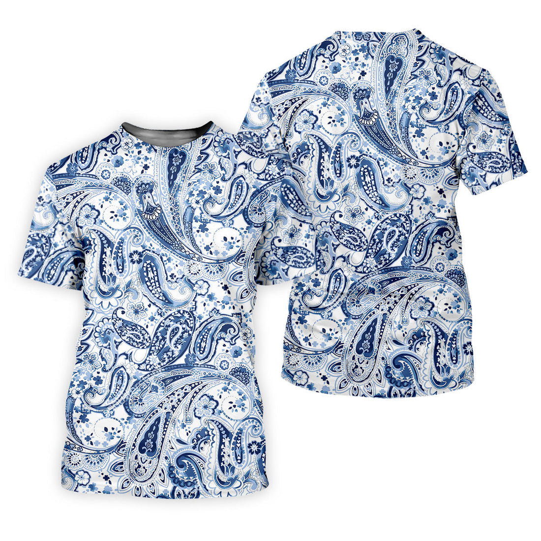 Blue Paisley Seamless Pattern Women Golf Top, Golf Shirt For Women, Women's Polo Shirt