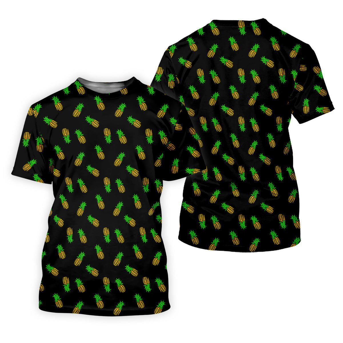 Pineapple Grenade Black And Yellow Golf Tops For Men, Men Polo, Golf Gift For Men, Golfing Apparel