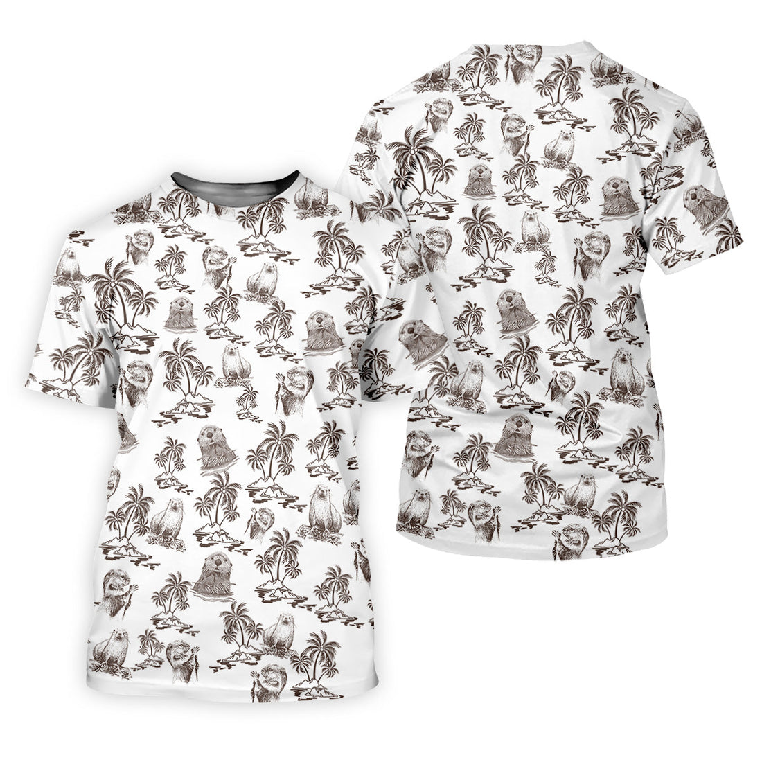 Adorable Sea Otter Tropical Golf Shirts, Cute Golf Outfit, Ladies Golf Tops, Women's Golf Gifts