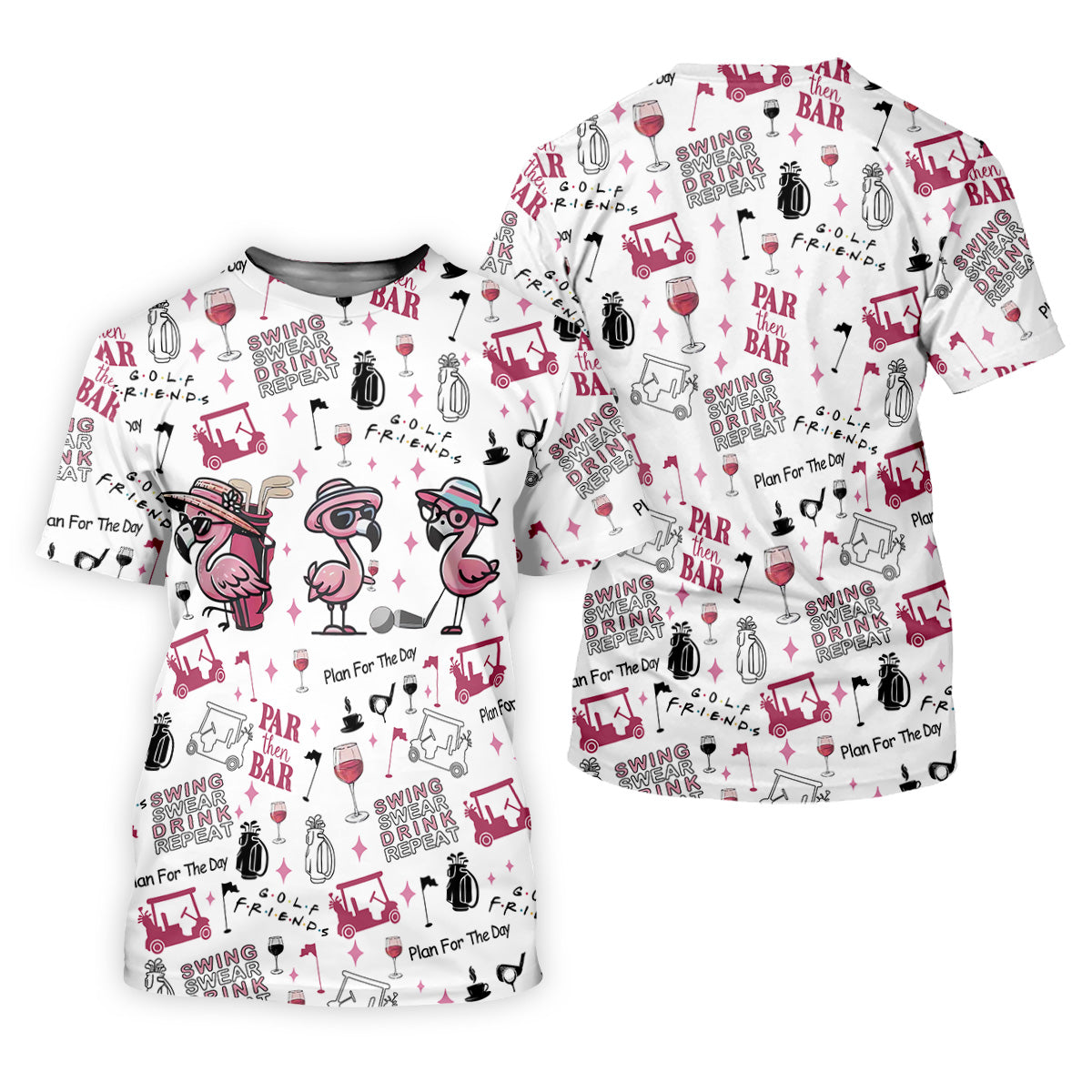 Golf Friends Par Then Bar Flamingo Golf Shirt, Golf Team Shirt, Fun Golf Shirts For Men, Golf Gift For Men