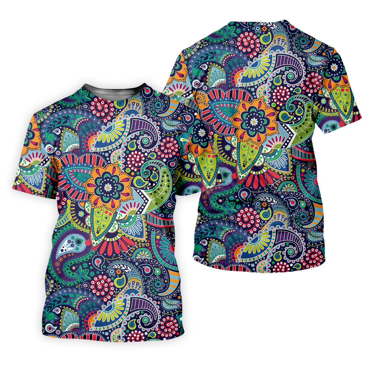 Colorful Paisley Men Polo, Mens Paisley Shirts, Mens Golf Polo Shirt Golf Gift For Men