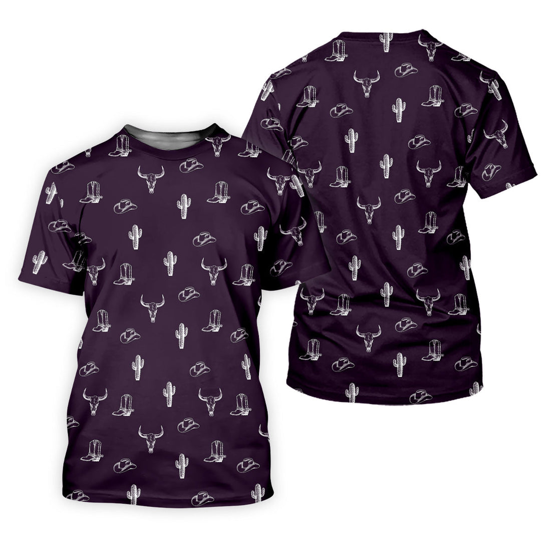 Wild West Cactus Purple Western Golf Shirt, Golf Tops For Men, Polo Shirtor Men, Golfing Apparel