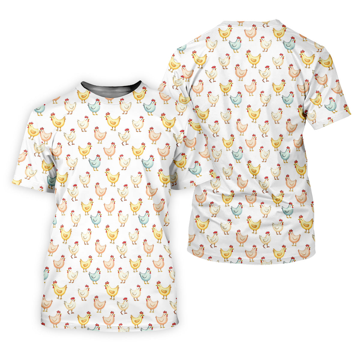 Chicken Rooster White Golf Tops For Men, Gift For Chicken Lover, Fun Golf Shirts For Men, Golfing Apparel