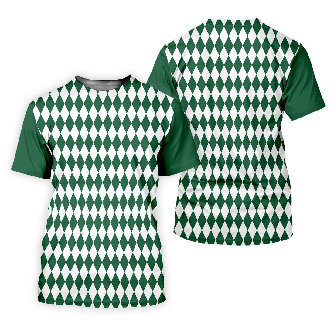 White And Green Argyle Pattern Women's Golf Shirts, Ladies Sleeveless Polo, Ladies Golf Shirts