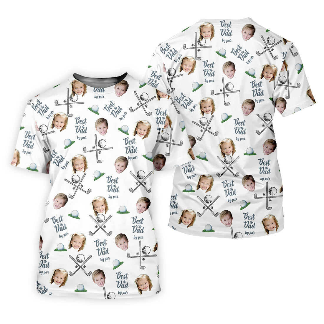 Best Dad By Par Womens Golf Shirts, Custom Face Shirt, Unique Gift For Golfer, Women's Polo Shirt