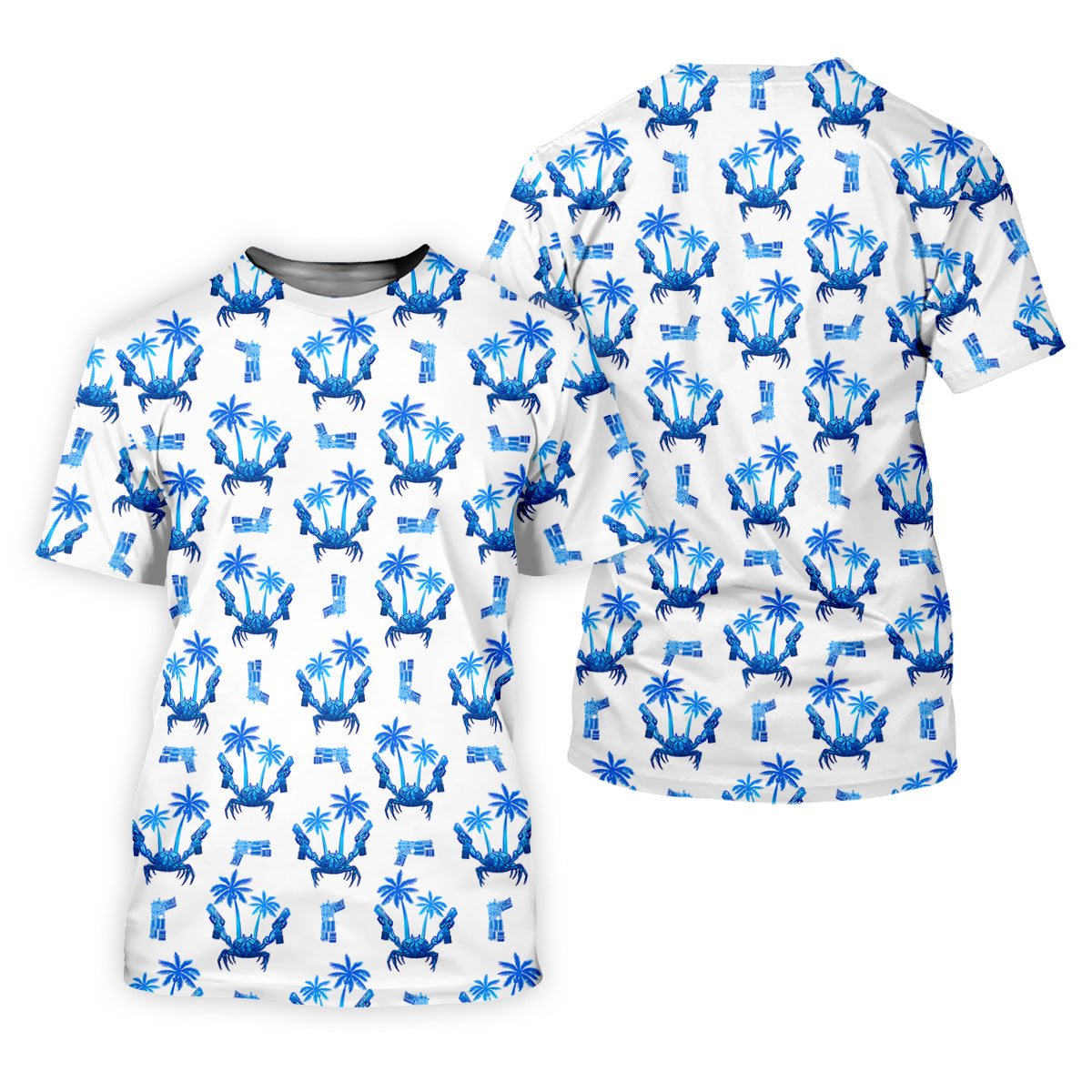 The Blue Crab Tropical Golf Shirts, Ladies Golf Shirts, Golf Gifts For Women, Golfing Apparel
