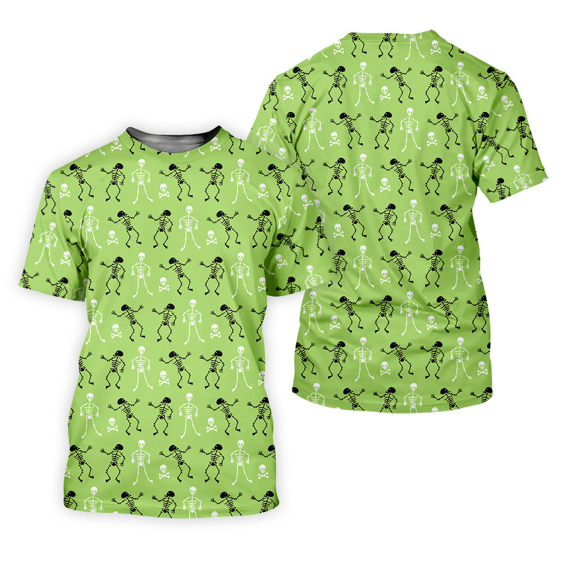 Funny Skeleton Shirt, Halloween Polo Shirt Short Sleeve Button Down, Green Golf Polo, Polo For Men