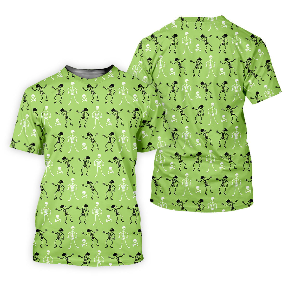 Funny Skeleton Shirt, Halloween Polo Shirt Short Sleeve Button Down, Green Golf Polo, Polo For Men
