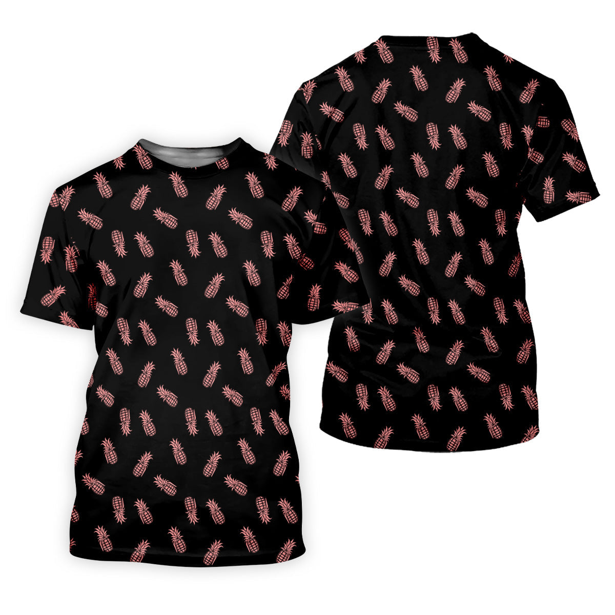 Pineapple Grenade Black And Pink Golf Tops For Men, Men Polo, Golf Gift For Men