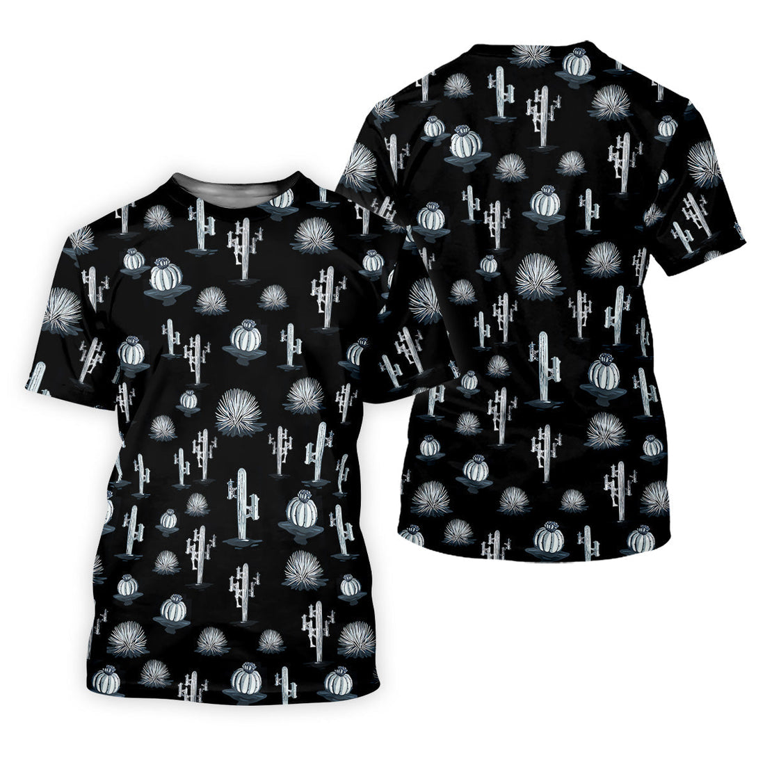 Desert Cactus Black And White Golf Tops For Men, Golf Gift For Men, Golf Shirts For Men