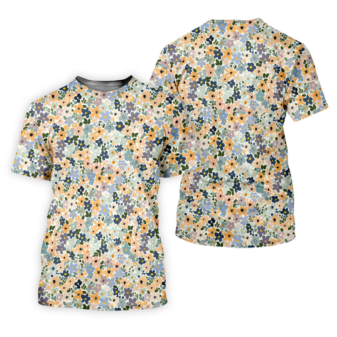 Vintage Floral Green And Yellow Golf Tops For Men, Retro Golf Shirt, Polo ShirtFor Men, Golfing Apparel