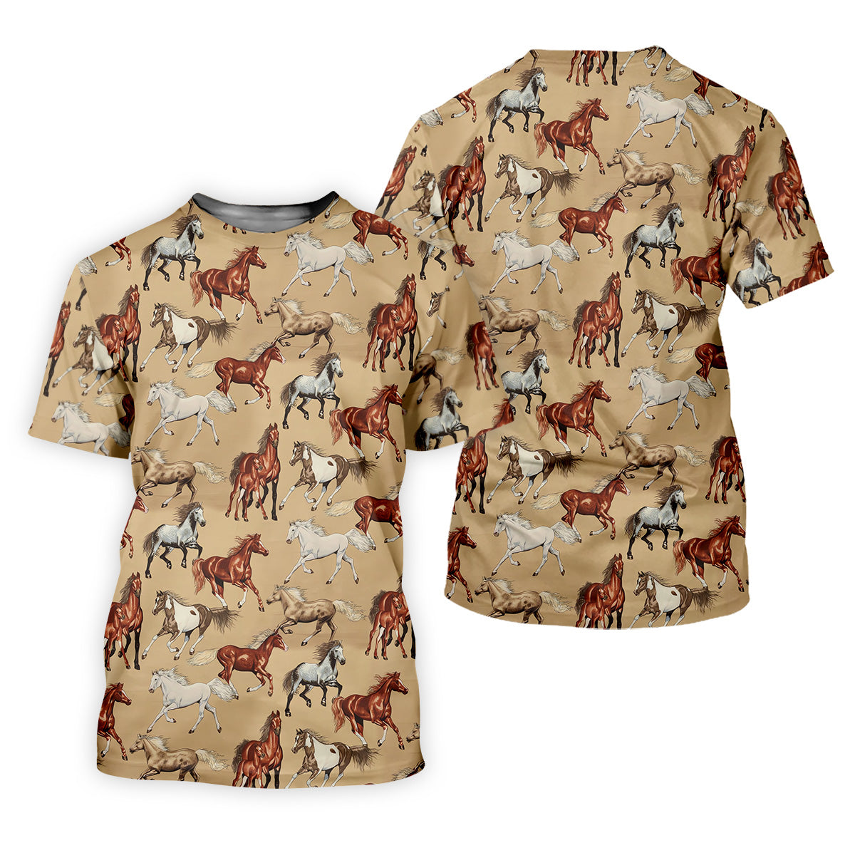 Wild Horse Seamless Pattern Women Golf Top, Golf Shirt For Women, Patterned Golf Shirts