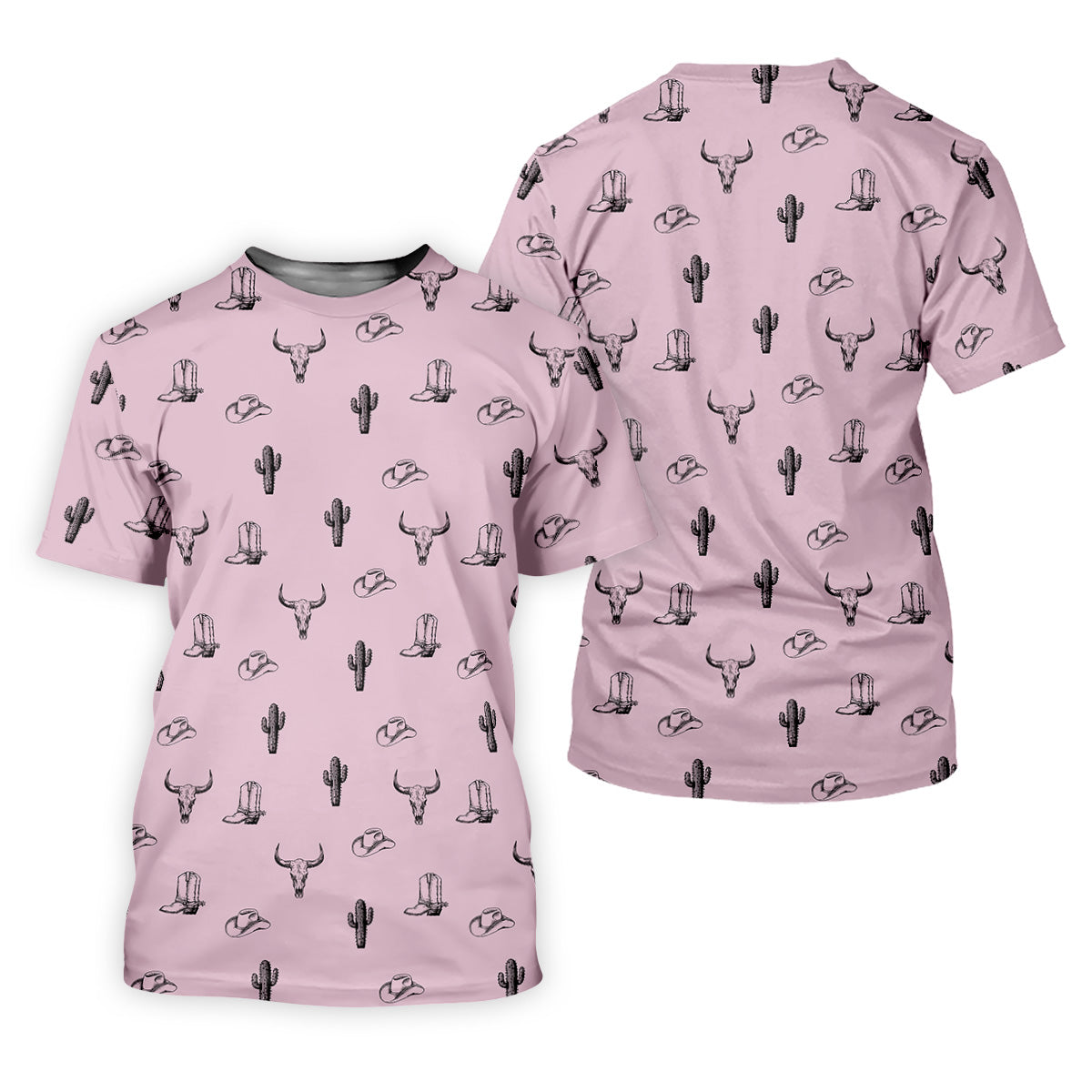 Wild West Cactus Pink Lavender Western Golf Shirt, Golf Tops For Men, Polo ShirtFor Men, Golfing Apparel