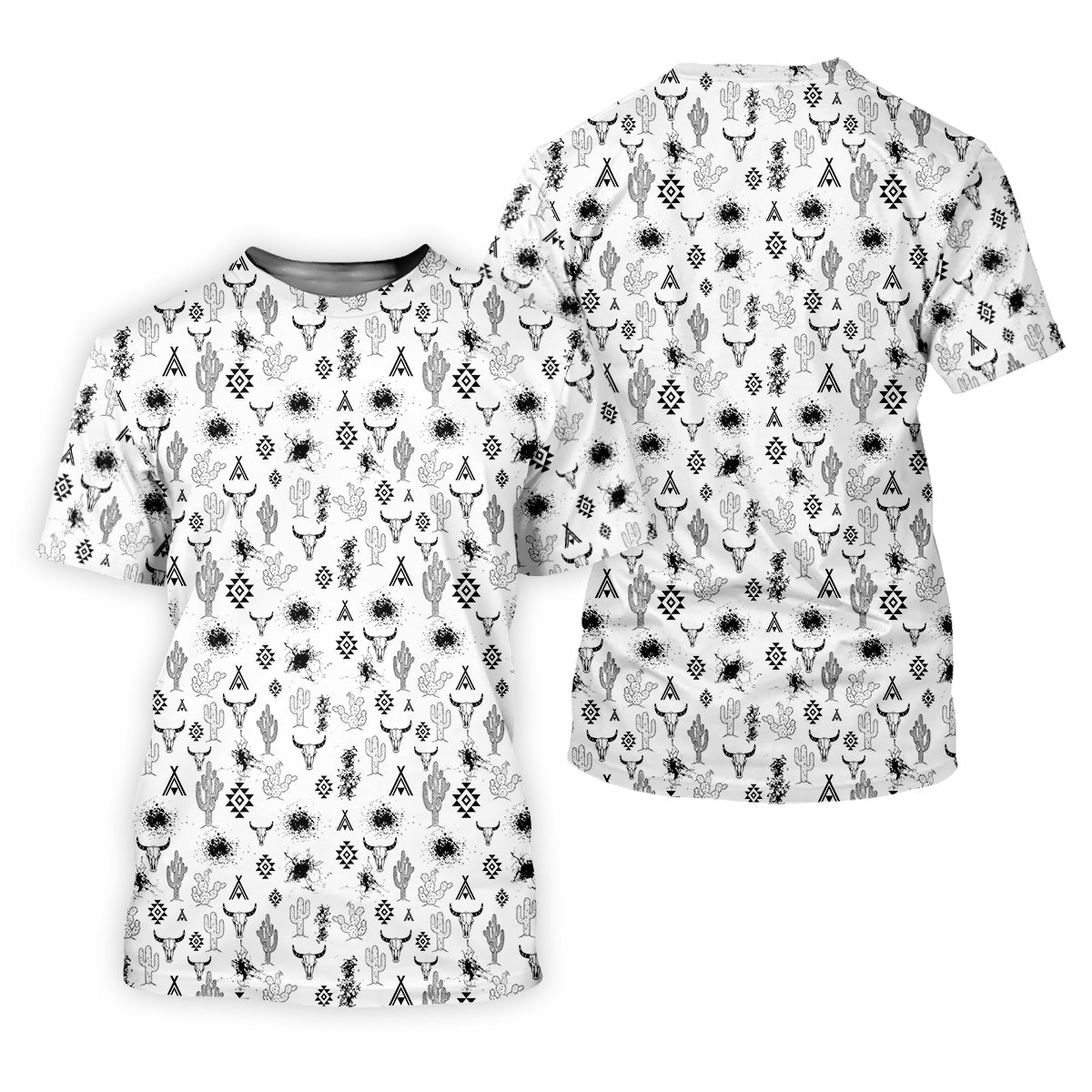 Aztec Bull Skull Western Golf Shirts Women, Women Golf Top, Ladies Golf Polos, Golfing Apparel