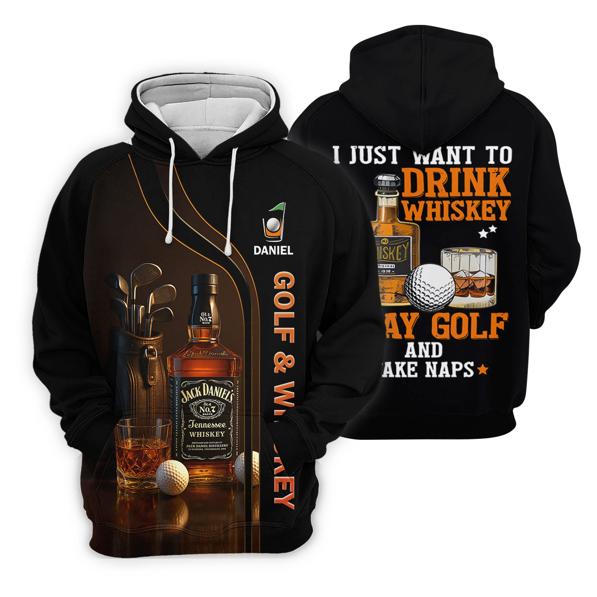 Golf And Whiskey Fun Golf Shirt, Men's Funny Golf Shirts, Unique Gift For Golfer, Golfing Apparel