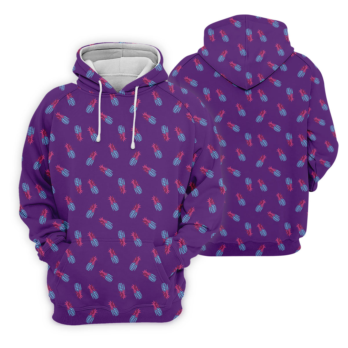 Pineapple Grenade Purple Golf Tops For Men, Men Polo, Golf Gift For Men, Golfing Apparel