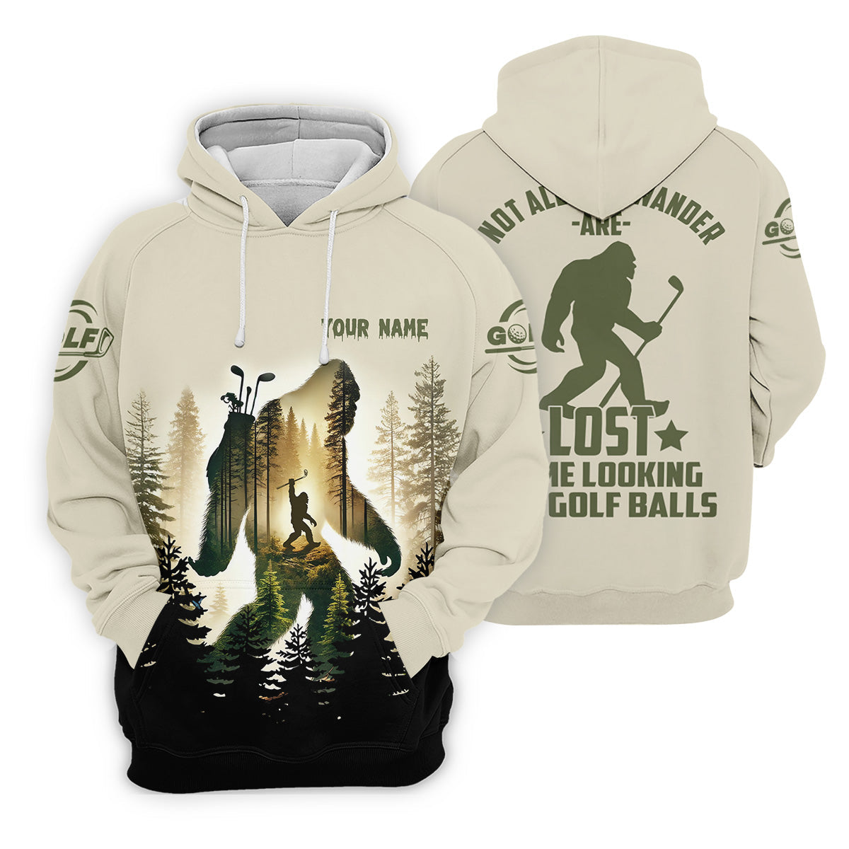 Not All Who Wander Are Lost Some Are Looking For Golf Balls Bigfoot Golf Shirt, Ladies Golf Polos