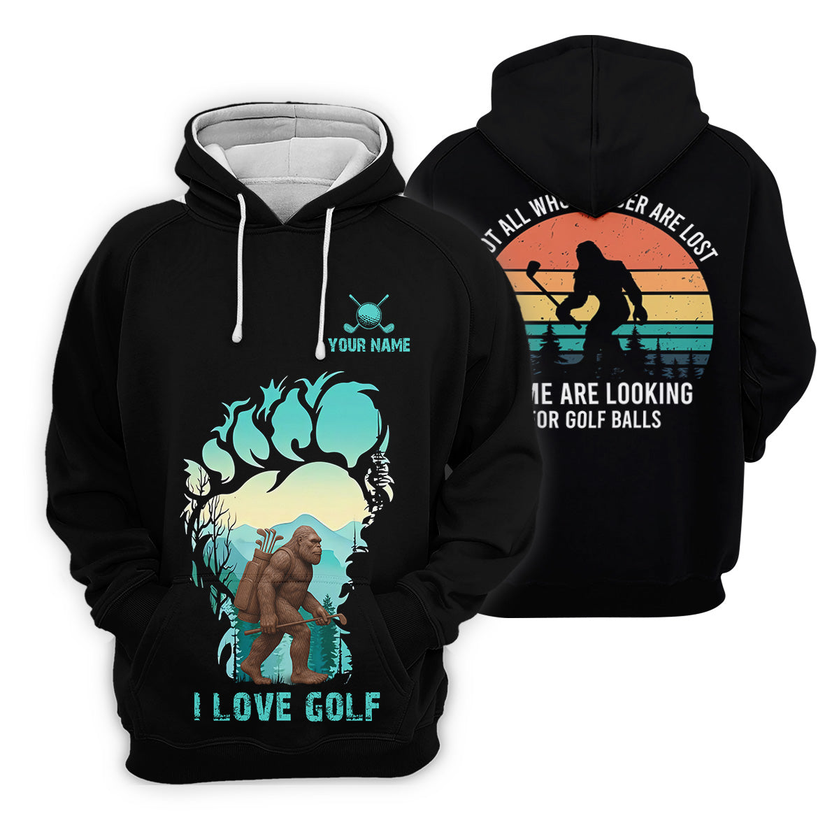 Not All Who Wander Are Lost Bigfoot Custom Golf Shirt, Polo Shirtor Men, Golfing Apparel