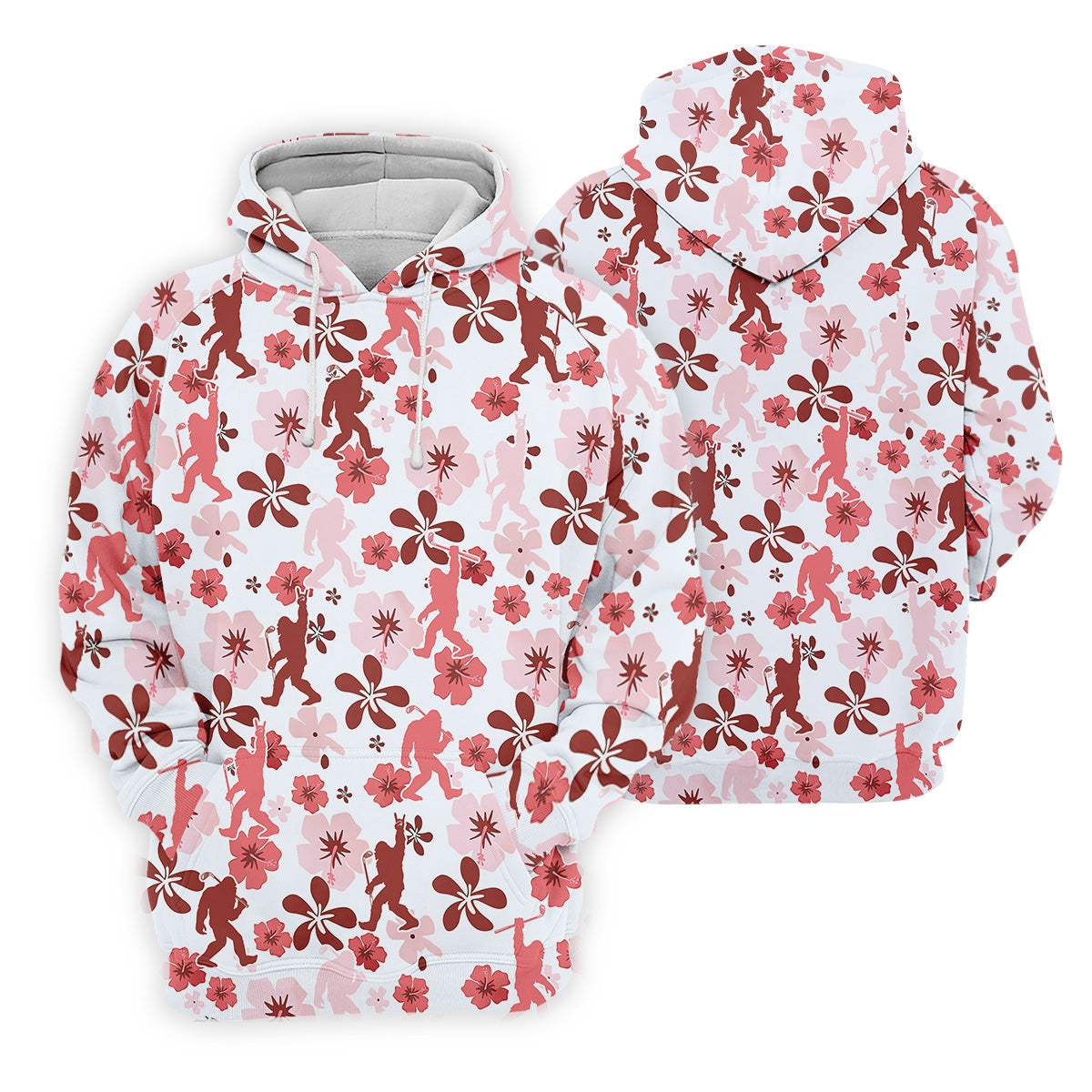 Sasquatch Golf Shirt, Women Floral Shirt, Ladies Golf Polos, Golfing Apparel