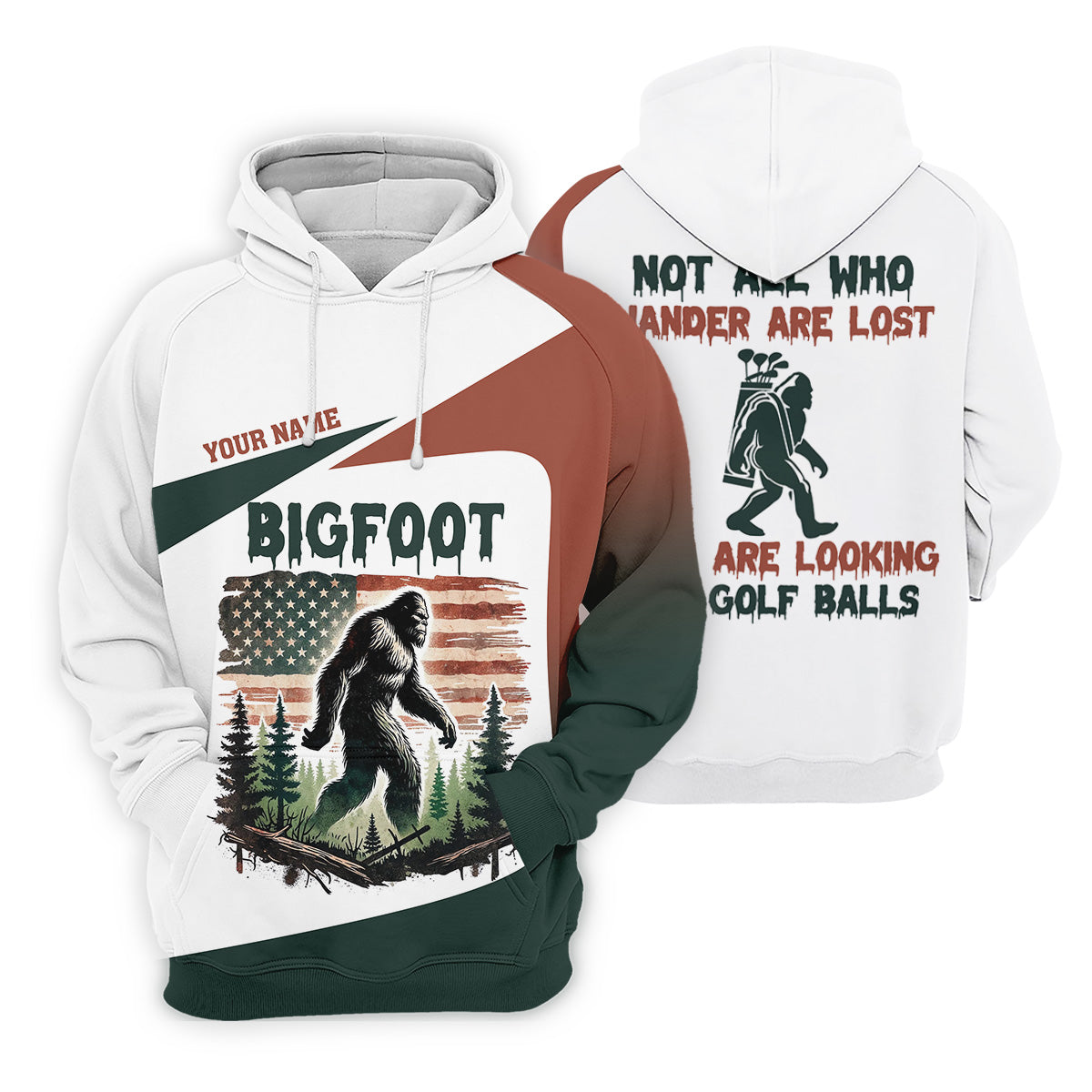 Not All Who Wander Are Lost Bigfoot Golf Shirt, Men's Patriotic Golf Shirts, Polo ShirtFor Men