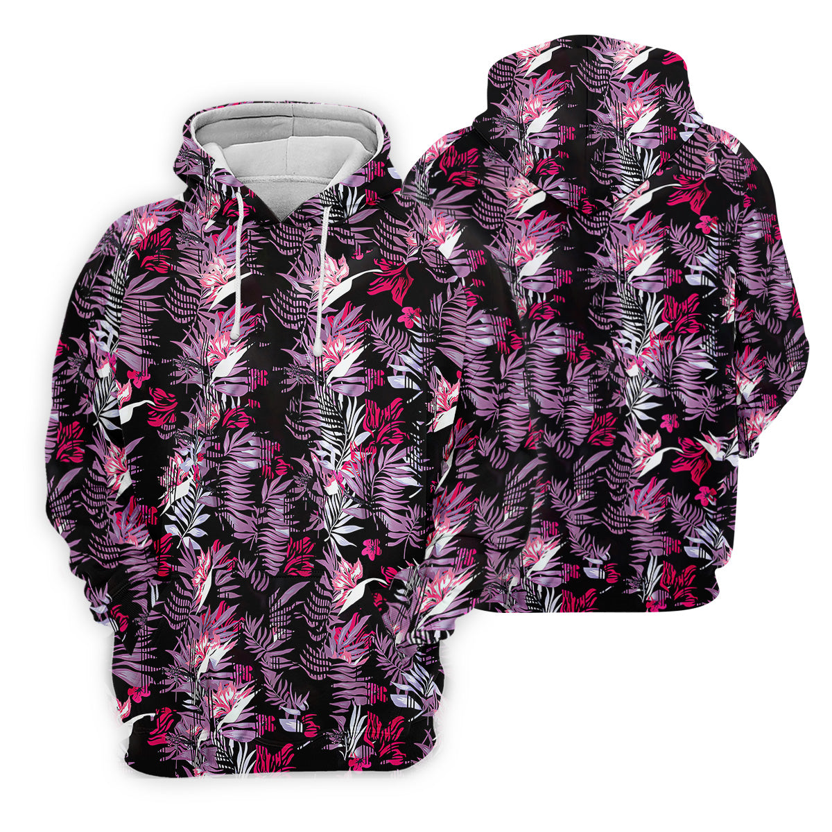 Purple And Black Tropical Golf Shirts, Sleeveless Women's Golf Shirts, Ladies Golf Polos