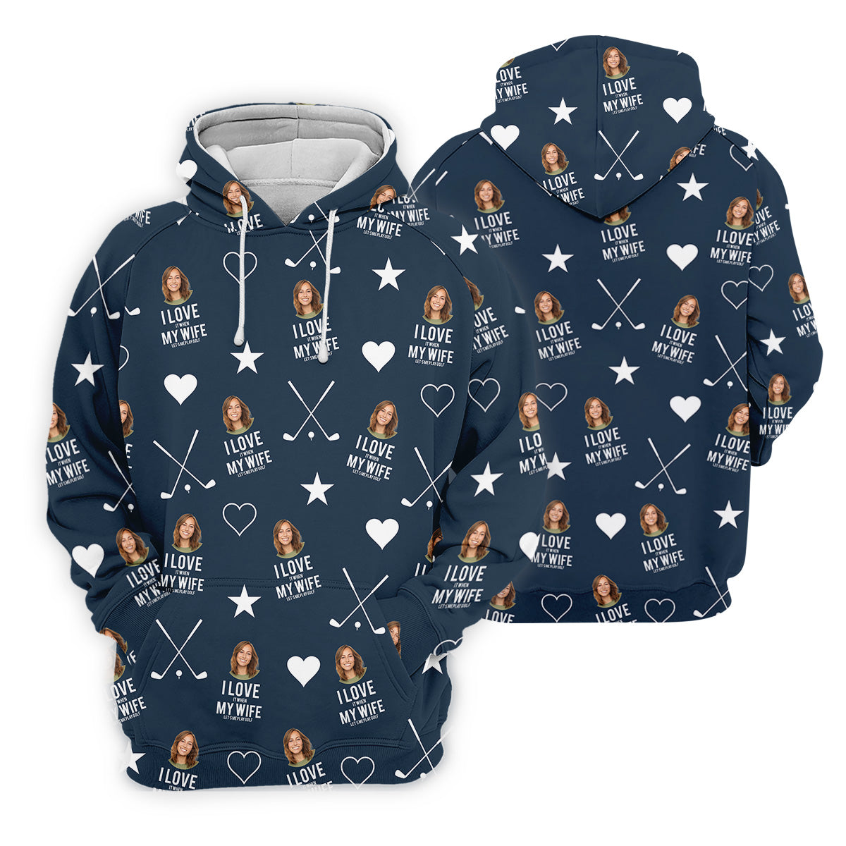 I Love It When My Wife Let's Me Play Golf Navy Fun Golf Shirts For Men, Polo ShirtFor Men