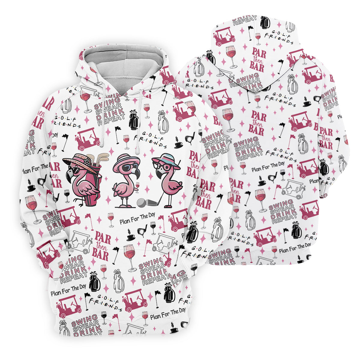 Golf Friends Par Then Bar Flamingo Golf Shirt, Golf Team Shirt, Fun Golf Shirts For Men, Golf Gift For Men
