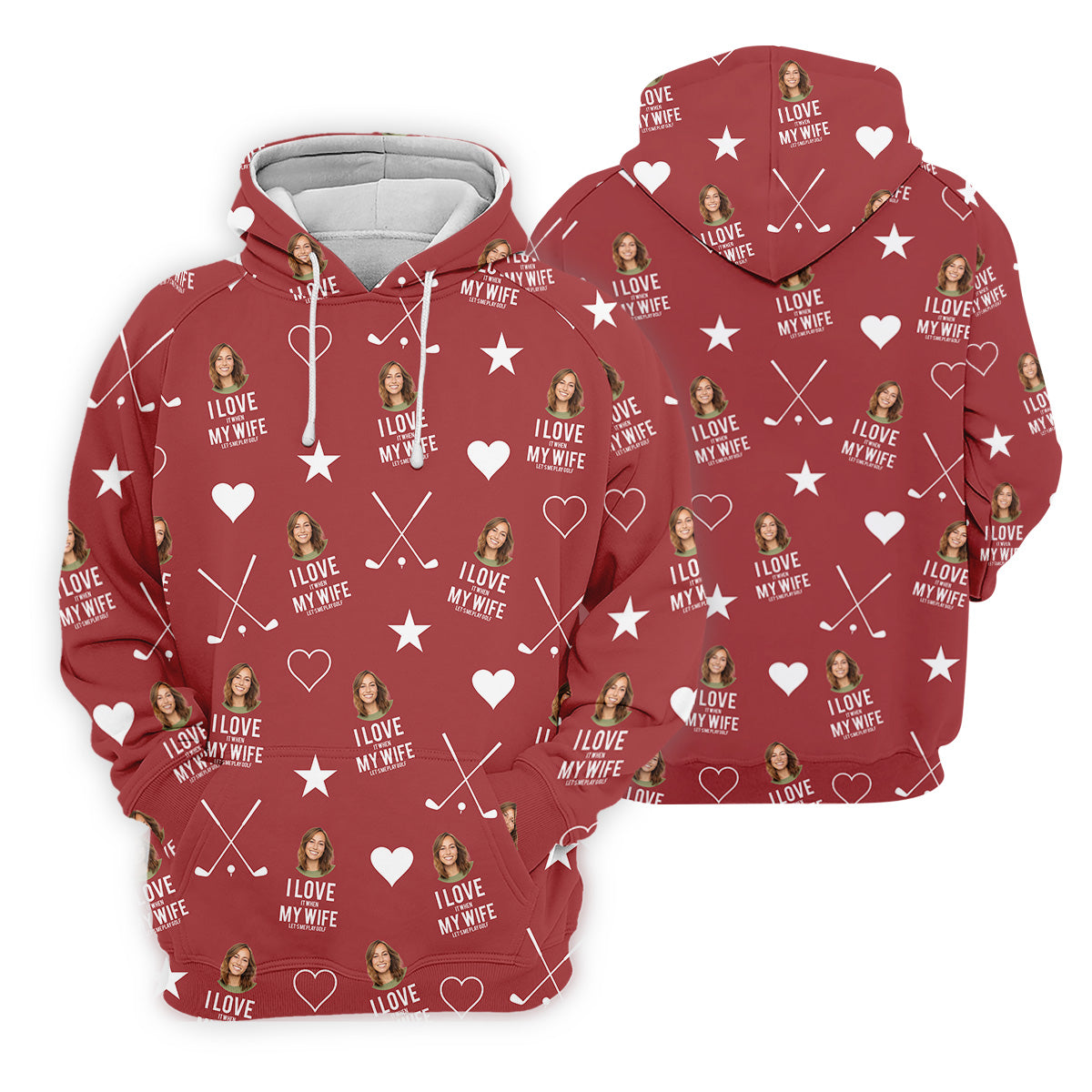 I Love It When My Wife Let's Me Play Golf Red Fun Golf Shirts For Men, Polo ShirtFor Men