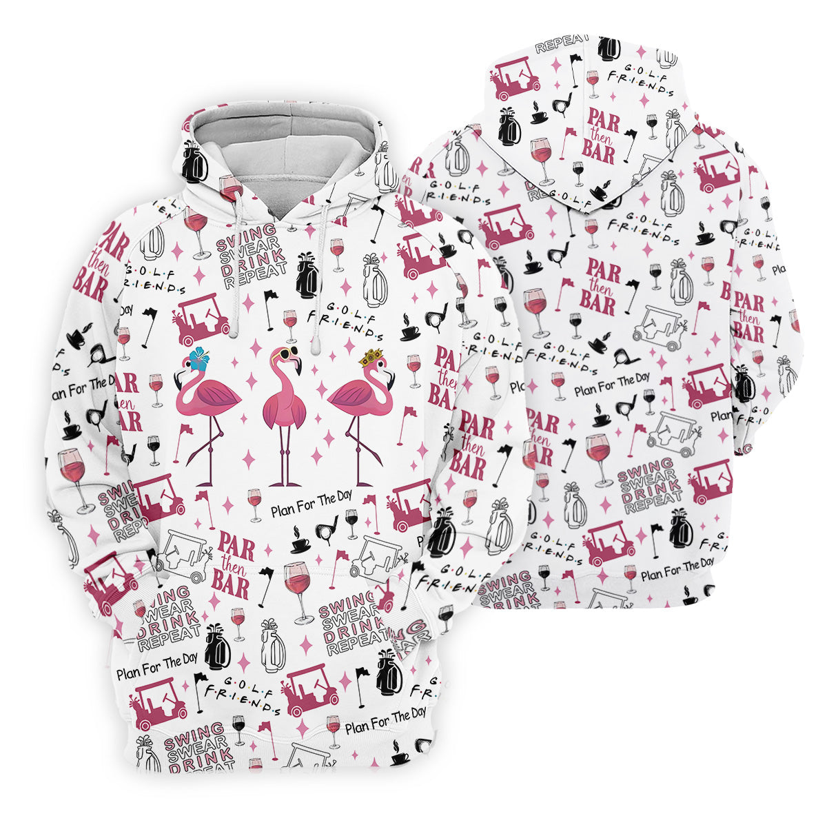 Golf Friends Par Then Bar Flamingo Golf Shirt, Golf Team Shirt, Polo ShirtFor Men, Golfing Apparel