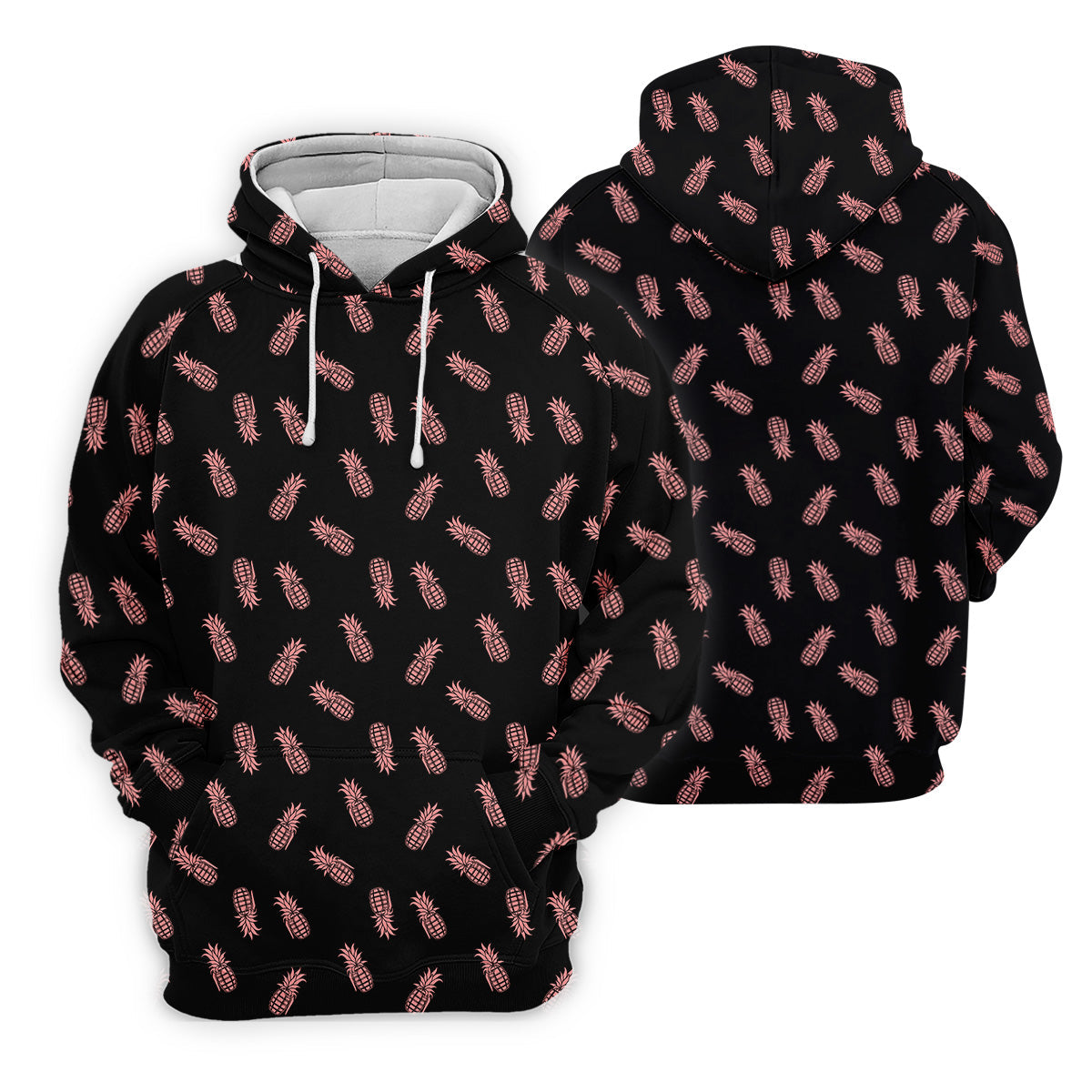Pineapple Grenade Black And Pink Golf Tops For Men, Men Polo, Golf Gift For Men