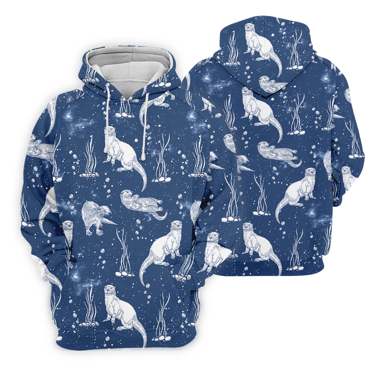 Adorable Otter Ocean Vibe Tropical Golf Shirts, Men's Funny Golf Shirts, Gift For Animal Lovers