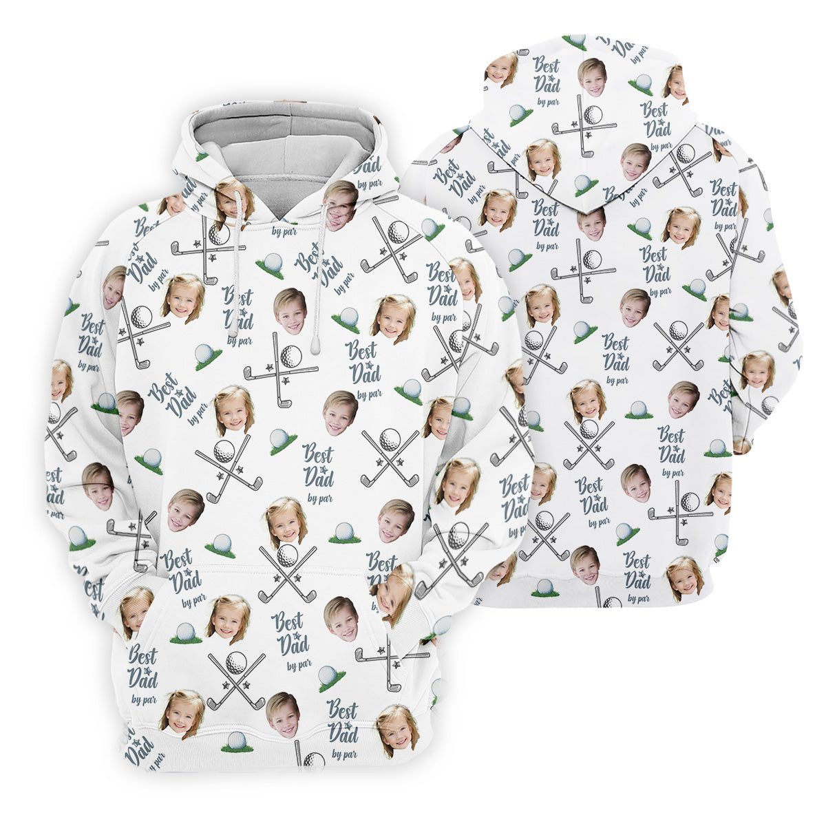 Best Dad By Par Womens Golf Shirts, Custom Face Shirt, Unique Gift For Golfer, Women's Polo Shirt