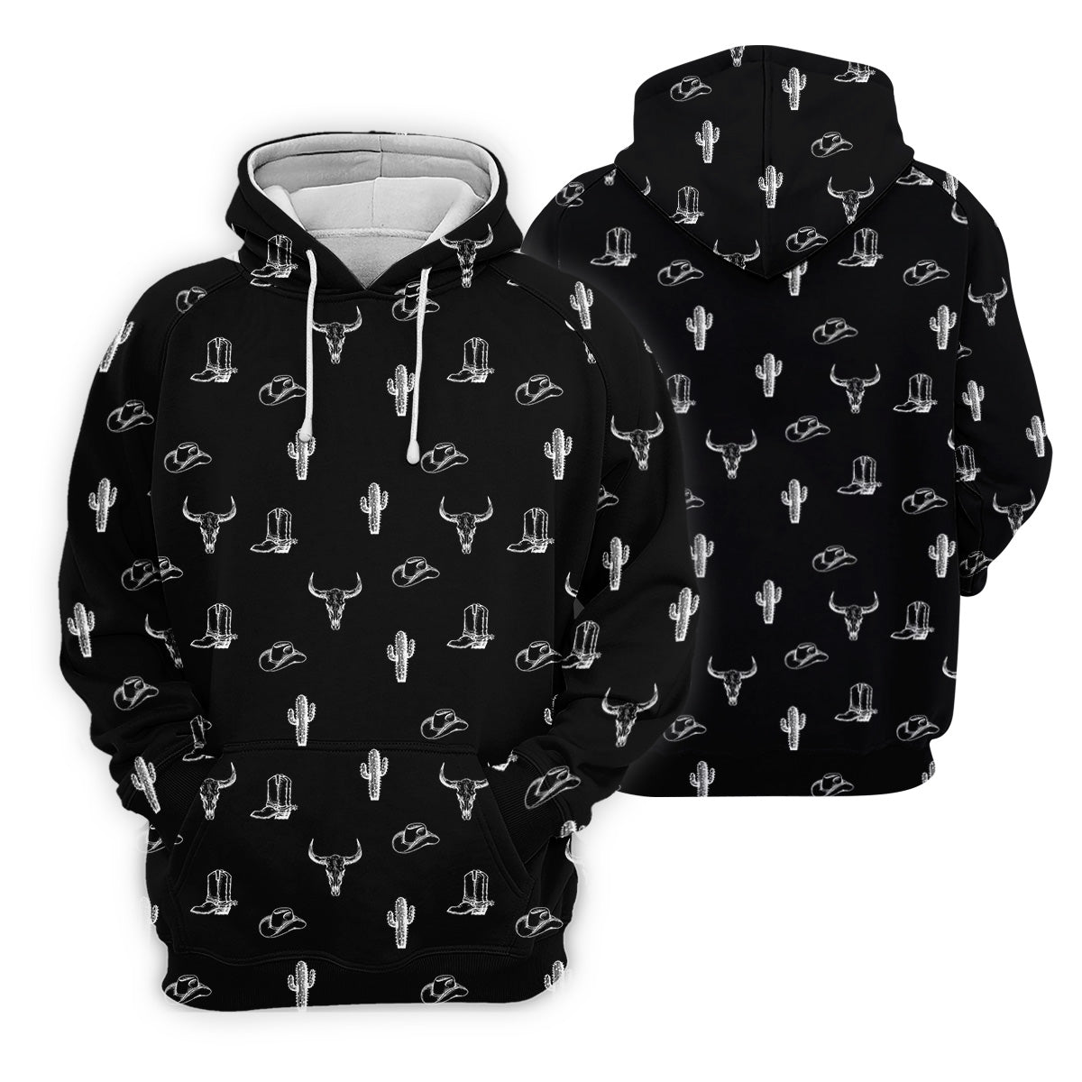 Wild West Cactus Black Western Golf Shirt, Golf Tops For Men, Polo Shirtor Men, Golfing Apparel